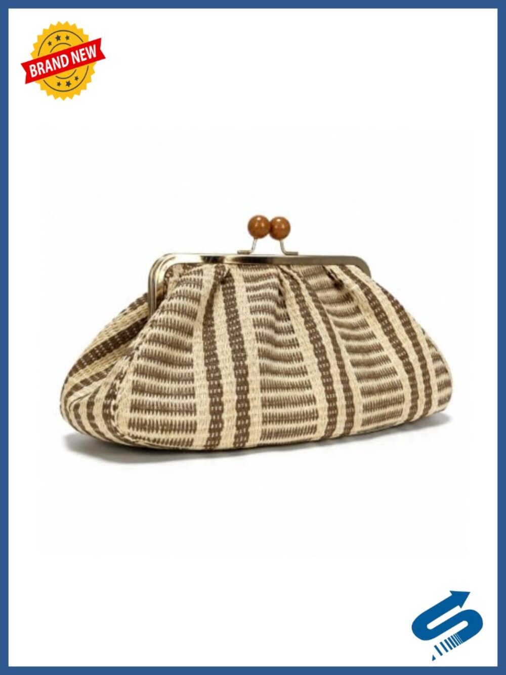 Straw Clutch Purse Woven Summer Beach Handbag
